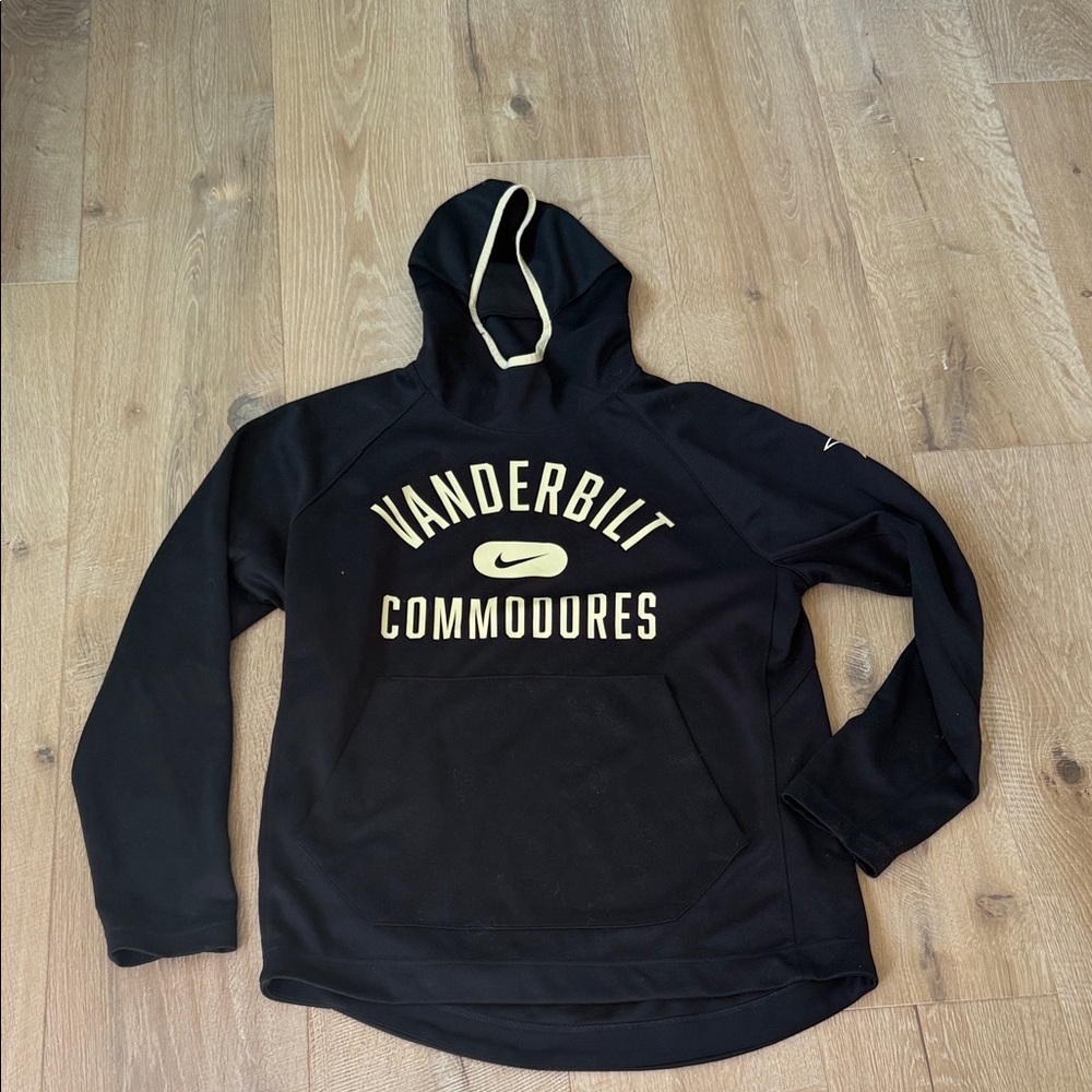 Nike Black Vanderbilt Commodores Pullover Hoodie with Cream Lettering